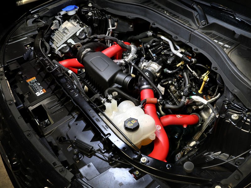 aFe 20 - 23 Ford Explorer ST V6 3.0L (tt) BladeRunner 2 - 3/4in Aluminum Cold Charge Pipe - Red - My Store