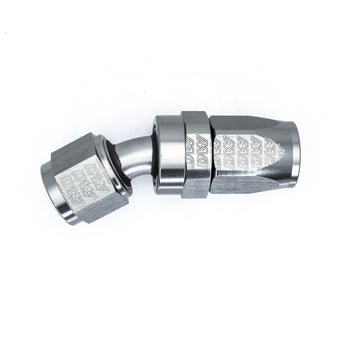 compare product DeatschWerks 8AN Female Swivel 30-Degree Hose End CPE - Anodized Titanium