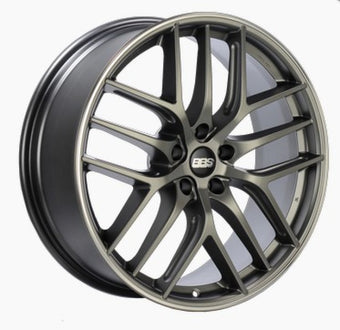 compare product BBS CC-R 19x8.5 5x112 ET40 Satin Platinum Polished Rim Protector Wheel -82mm PFS/Clip Required