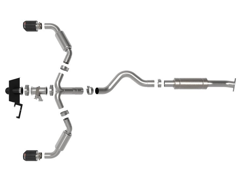aFe 23 - 24 Toyota GR Corolla L3 1.6L (t) Gemini XV 3in to 2 - 1/2in CatBack Exhaust w/Carbon Fiber Tips - My Store