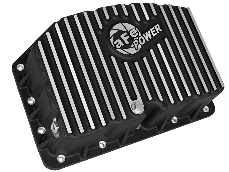 AFE Pro Series Engine Oil Pan Black w/Machined Fins; 11 - 16 Ford Powerstroke V8 - 6.7L (td) - My Store
