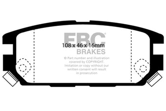 compare product EBC 94-95 Eagle Talon 2.0 Turbo 4WD (2nd Generation)(284mm rear rotor) Ultimax2 Rear Brake Pads