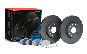compare product Brembo OE 12-21 VW Golf VII (5G1, BQ1, BE1, BE2) EV Brake Kit - Left Front/Rear