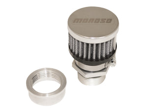 compare product Moroso Weld-On Valve Cover Breather Kit - Aluminum Valve Covers - Chrome Finish