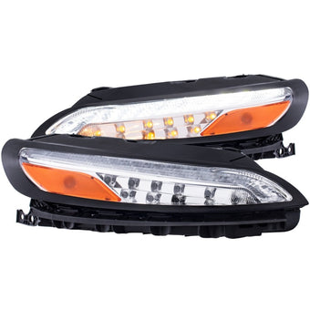 compare product ANZO 2014-2016 Jeep Cherokee LED Parking Lights Chrome w/ Amber Reflector