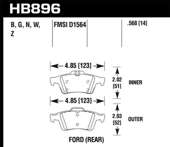 compare product Hawk 22-23 Ford Transit Connect DTC-60 Race Rear Brake Pads