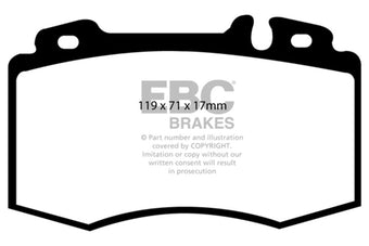 compare product EBC 02-04 Mercedes-Benz C32 AMG (W203) 3.2 Supercharged Redstuff Front Brake Pads