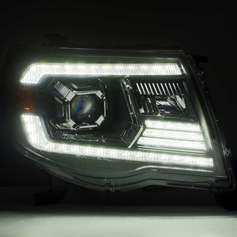 AlphaRex 05 - 11 Toyota Tacoma LUXX LED Projector Headlights Plank Style Black w/Activ Light and DRL - My Store
