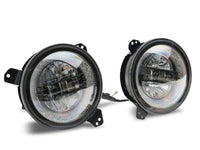 Raxiom 18 - 22 Jeep Wrangler JL/JT Axial Series LED Headlights - Black Housing (Clear Lens) - My Store