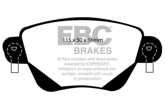 compare product EBC 01-04 Jaguar X-Type 2.5 Redstuff Rear Brake Pads
