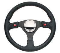 NRG Reinforced Steering Wheel (320mm) Blk Leather w/Dual Buttons - My Store