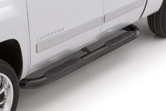 compare product Lund 2019 Chevy Silverado 1500 Crew Cab 4in. Oval Curved Steel Nerf Bars - Black