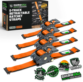 compare product Rhino USA Retractable Ratchet Straps (2Pk 1Inx10Ft) Orange
