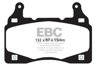 compare product EBC 11-15 Chevrolet Camaro (5th Gen) 6.2 Redstuff Front Brake Pads