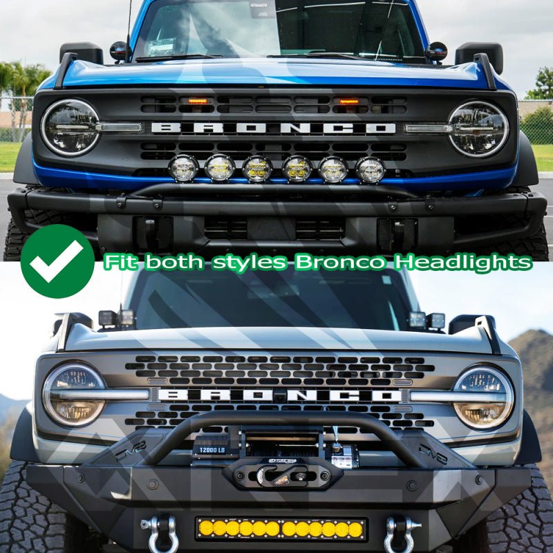 AlphaRex 21 - 23 Ford Bronco NOVA LED Projector Headlights Black - My Store