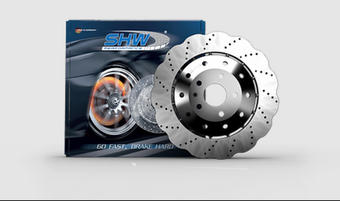compare product SHW 14-18 Audi RS7 4.0L Rear Cross-Drilled Lightweight Wavy Brake Rotor (4G8615601E)