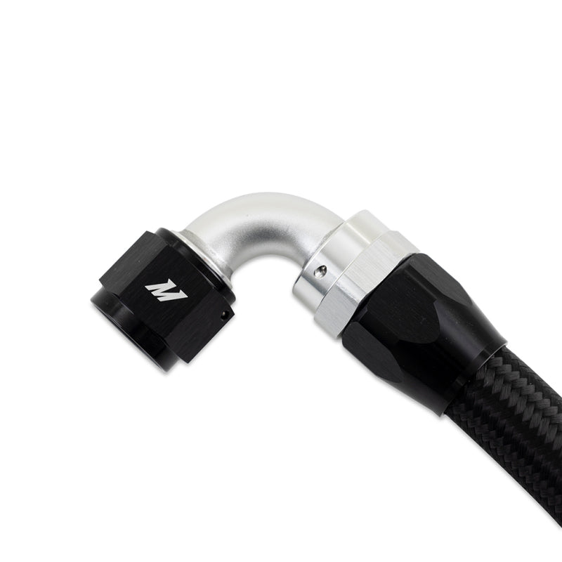 Mishimoto 3Ft Stainless Steel Braided Hose w/ - 10AN Straight/90 Fittings - Black - My Store