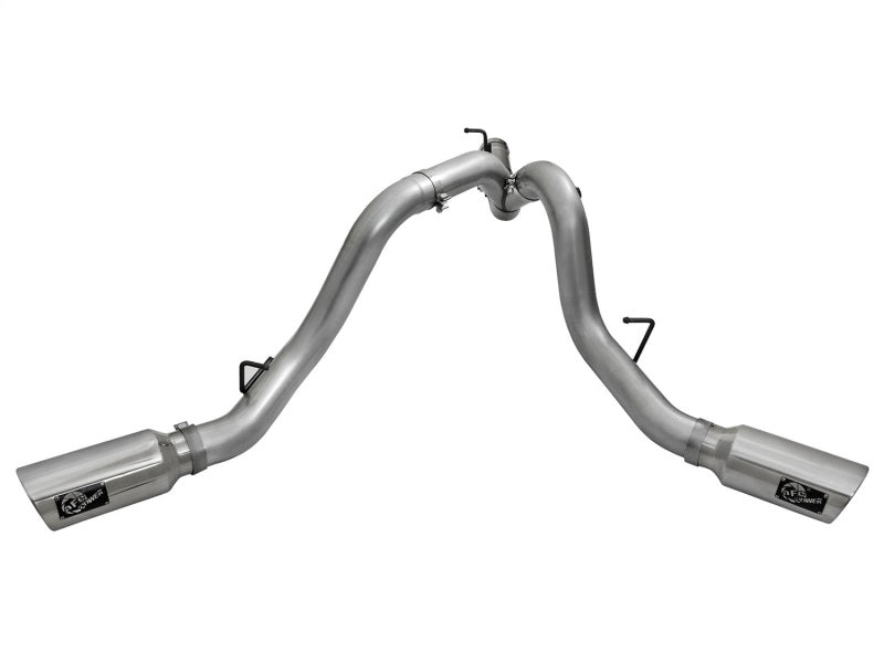 aFe LARGE Bore HD 4in Dual DPF - Back SS Exhaust w/Polished Tip 16 - 17 GM Diesel Truck V8 - 6.6L (td) LML - My Store