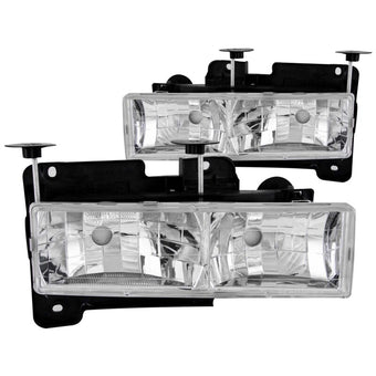 compare product ANZO 1988-1998 Chevrolet C1500 Crystal Headlights Chrome w/o Bulbs