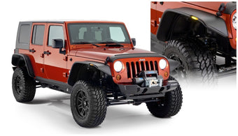 compare product Bushwacker 07-18 Jeep Wrangler Unlimited Flat Style Flares 4pc 4-Door Sport Utility Only - Black