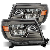 AlphaRex 05 - 11 Toyota Tacoma LUXX Crystal Headlights Plank Style Alpha Black w/Activation Light/DRL - My Store