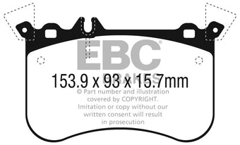 compare product EBC 14-18 Mercedes CLA45 AMG w/13.8in Front Rotors Yellowstuff Front Brake Pads