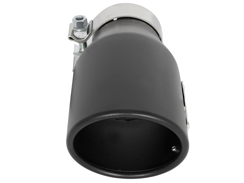 aFe MACH Force - Xp 409 SS Exhaust Tip Black (Left Side) 3in In x 4 - 1/2in Out x 9in L Clamp - On - My Store