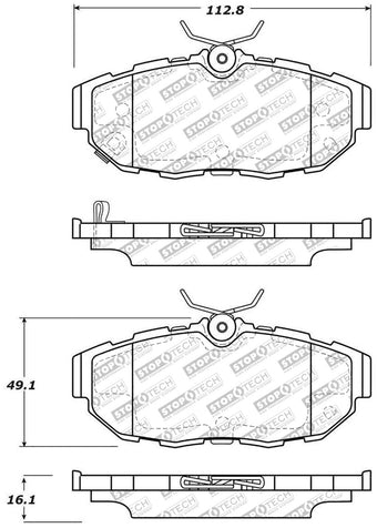 compare product StopTech Street Select Brake Pads - Rear