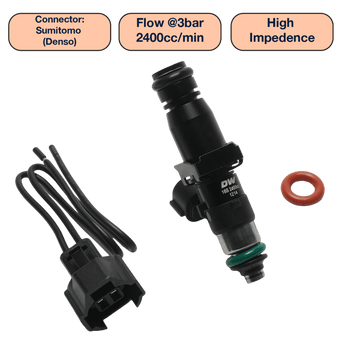 compare product DeatschWerks Universal 2400cc Single Fuel Injector / 60mm Length / 14mm O-Ring Seals