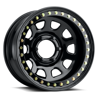 compare product Raceline RT51 Daytona Rock 15x10in/6x139.7 BP/-44mm Offset/107.95mm Bore- Gloss Black Beadlock Wheel