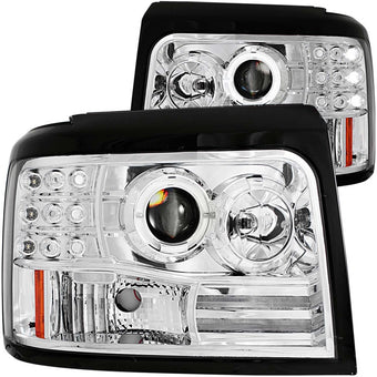 compare product ANZO 1992-1996 Ford F-150 Projector Headlights w/ Halo Chrome w/ Side Markers and Parking Lights