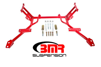 compare product BMR 05-10 S197 Mustang K-Member w/ No Motor Mounts and STD. Rack Mounts - Red