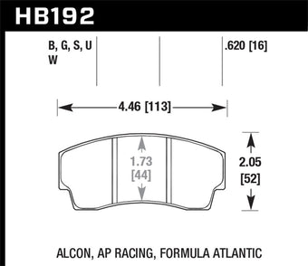 compare product Hawk AP Racing CP4567 / CP5040-10/11/12/13S4 / CP5100 / CP5108 / CP6760 DTC-70 Race Brake Pads