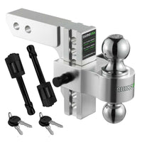 Rhino USA 6In Heavy Duty Drop Hitch - 2In (Silver) - My Store