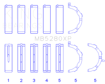 compare product King Engine Bearings Ford Prod. V8 4.6L/5.4L (Size .026) Performance Main Bearing Set