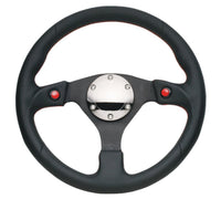 NRG Reinforced Steering Wheel (320mm) Blk Leather w/Dual Buttons - My Store