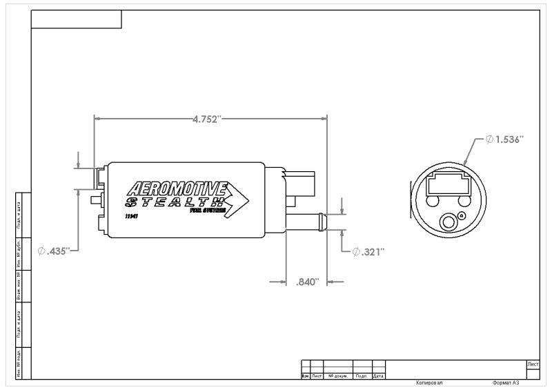 Aeromotive 340 Series Stealth In - Tank E85 Fuel Pump - Offset Inlet - My Store