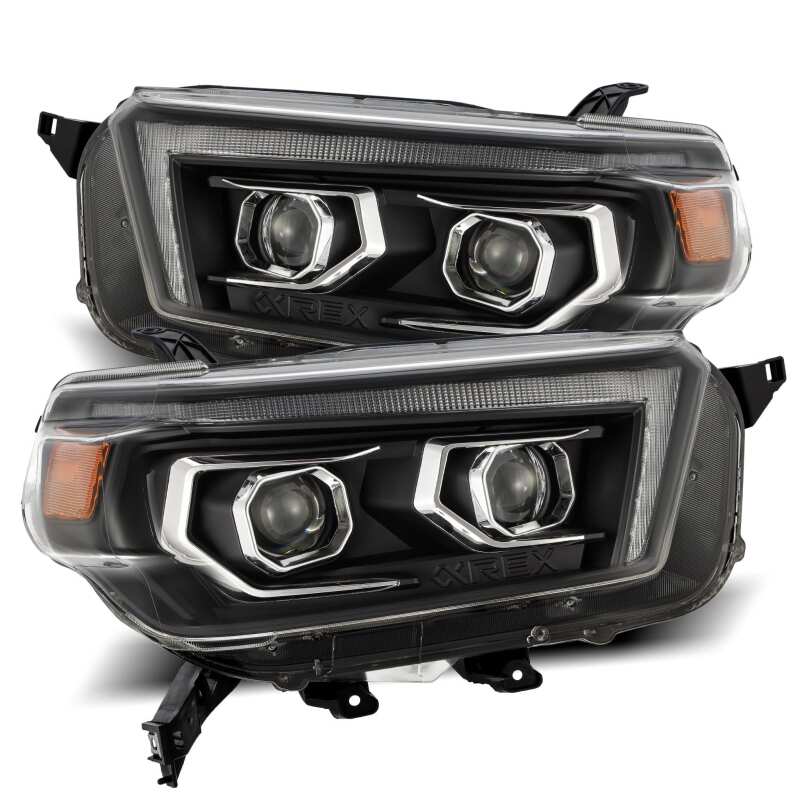 AlphaRex 10 - 13 Toyota 4Runner PRO - Series Projector Headlights Plank Style Black w/Seq Signal/DRL - My Store