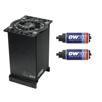 compare product DeatschWerks 3.0L Staged Surge Tank w/ DW300 Fuel Pumps