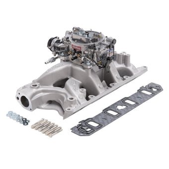 compare product Edelbrock Manifold And Carb Kit Performer RPM Air-Gap Small Block Ford 351W Natural Finish