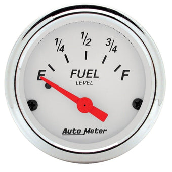 compare product Autometer Arctic White 52mm 0E-90F Short Sweep Electronic Fuel Level Gauge