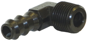 compare product Moroso Air/Oil Separator Fuel Line Fitting - 3/8in to 3/8in Hose - 90 Degree - Black - Single