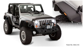 compare product Bushwacker 07-18 Jeep Wrangler Flat Style Flares 4pc Fits 2-Door Sport Utility Only - Black