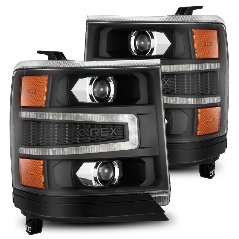 AlphaRex 16 - 18 Chevy 1500HD LUXX LED Proj Headlights BK w/Seq Actvn Light / SeqSig (Req PN 810023) - My Store