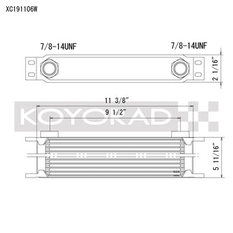 compare product Koyo 19 Row Oil Cooler 11.25in x 5.75in x 2in (AN-10 ORB provisions)