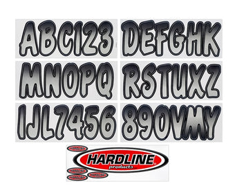compare product Hardline Boat Lettering Registration Kit 3 in. - 200 Silver/Black