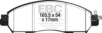 compare product EBC 17+ Nissan Leaf Electric Ultimax Front Brake Pads