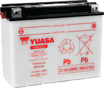 compare product Yuasa Y50-N18L-A3 Yumicron 12-Volt Battery