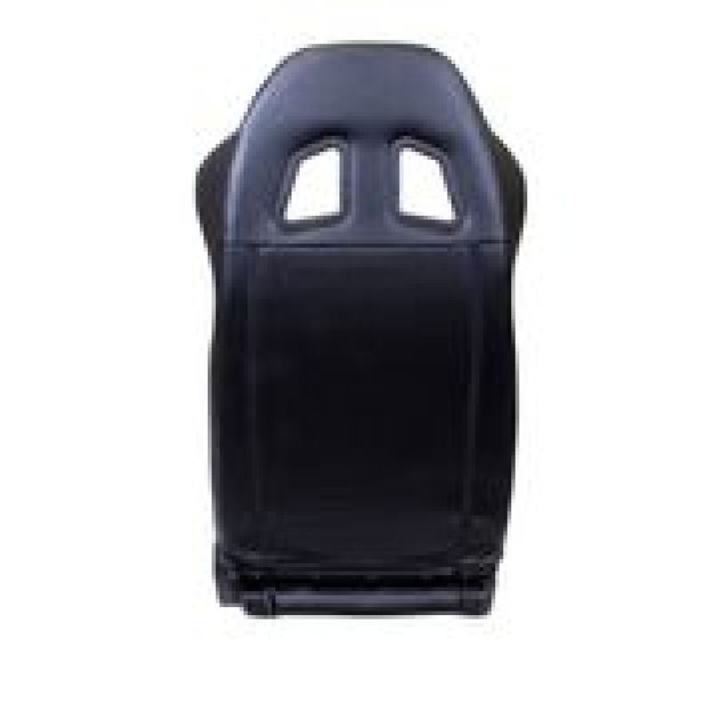 NRG Reclinable Sport Seats (Pair) PVC Leather w/NRG Logo - Black w/White Stitching - My Store