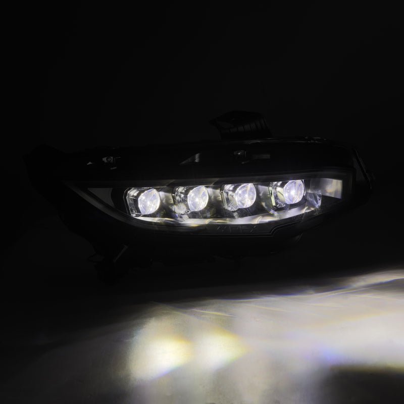 AlphaRex 16 - 21 Honda Civic NOVA - Series LED Proj Headlights Alpha - Black w/Actv Lgt & Seq.Sig / SB DRL - My Store